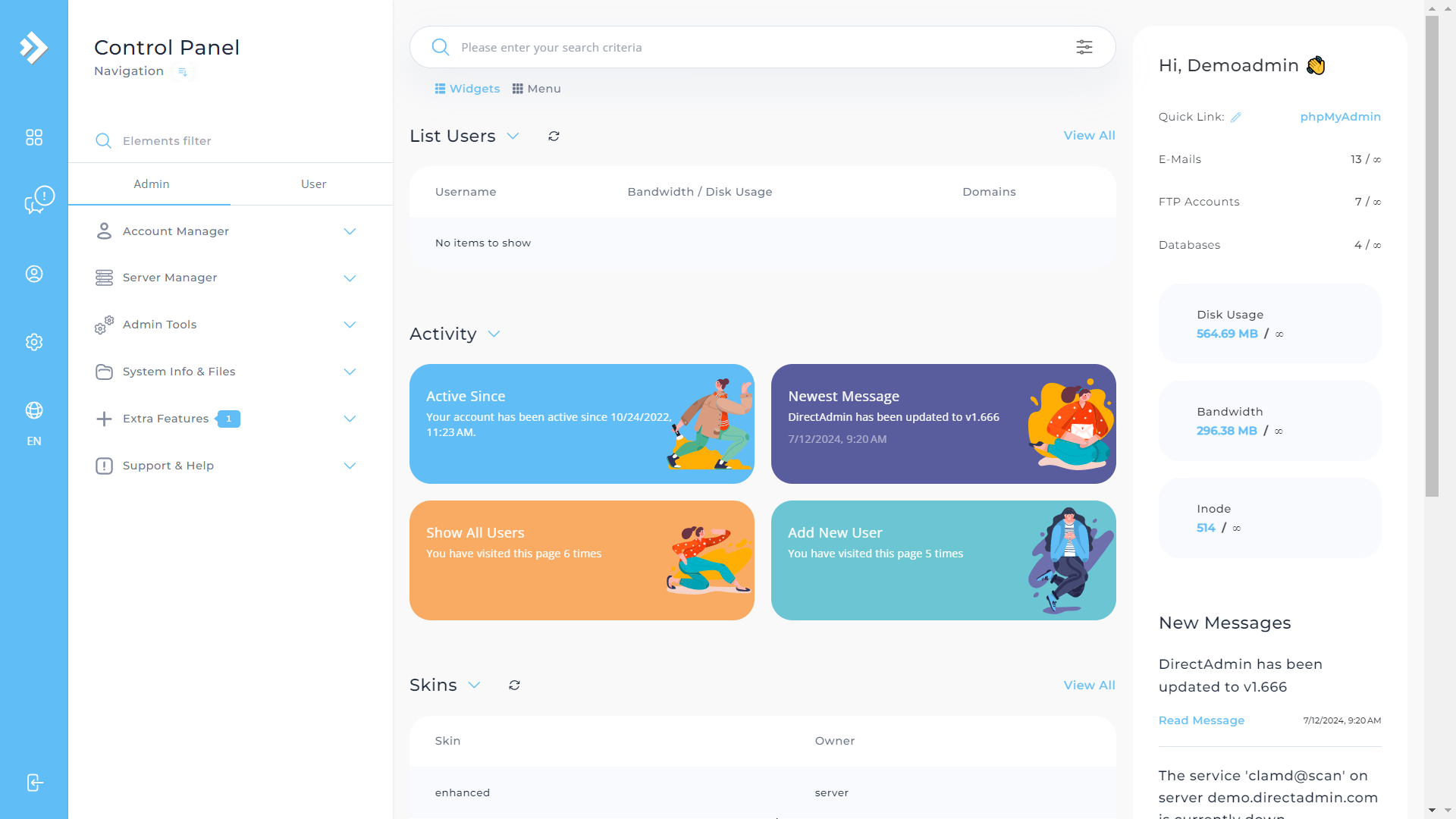 license directadmin